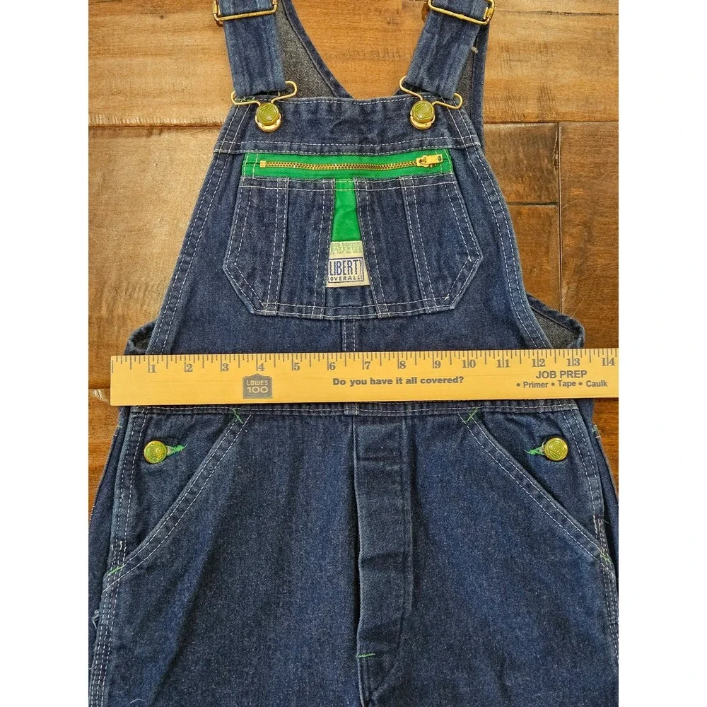 VTG Liberty Youth Denim Overalls Size 12 R Farm Workwear Blue Made in USA